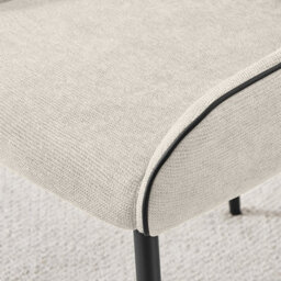 Furniturebox Beaumont Premium Dining Chairs, Set Of 2 Dining Chairs - Cream Fabric With Black Legs Dining Chairs (Kitchen Chairs) - thumbnail 6