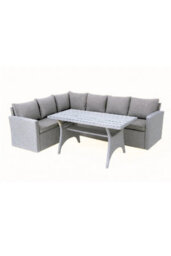 Mint Essentials Mint Outdoor Stockholm 6 Seater Grey Rattan Corner Garden Dining And Lounge Set - thumbnail 3