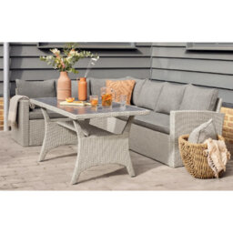 Mint Essentials Mint Outdoor Stockholm 6 Seater Grey Rattan Corner Garden Dining And Lounge Set - thumbnail 6