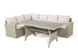 Mint Essentials Mint Outdoor Stockholm 6 Seater Grey Rattan Corner Garden Dining And Lounge Set - thumbnail 1