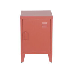 Sweeek - Terracotta Steel Bedside Table One Door Locker - thumbnail 2