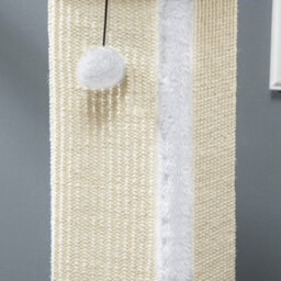 Pawhut Cat Scratching Post With Vertical Sisal Rope Ball Plush, 81Cm, White - thumbnail 8