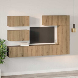 Berkfield Modern Tv Cabinet Set 6 Pcs Artisan Oak 30.5 X 30 X 90 Cm - thumbnail 4