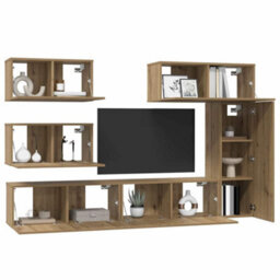 Berkfield Modern Tv Cabinet Set 6 Pcs Artisan Oak 30.5 X 30 X 90 Cm - thumbnail 3
