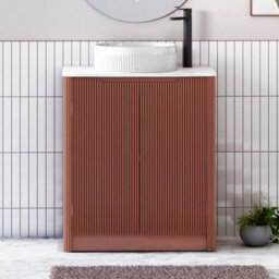 Royal Bathrooms Avenza 800mm Terracotta Clay Floor Standing Bathroom Vanity Unit 2 Door With Round Basin