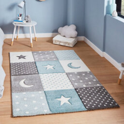 Blue Kids Graphics Pictorial Modern Easy To Clean Rug For Living Room Bedroom And Dining Room-120Cm X 170Cm - thumbnail 1