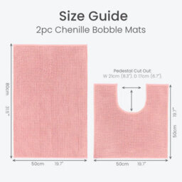 Allure Bath Fashions Supersoft Chenille Bobble Two Piece Bath & Pedestal Mat Set - Blush - thumbnail 4