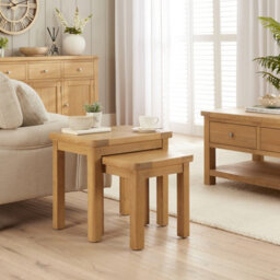 The Furniture Market Marbury Oak Nest Of 2 Side Tables - thumbnail 2