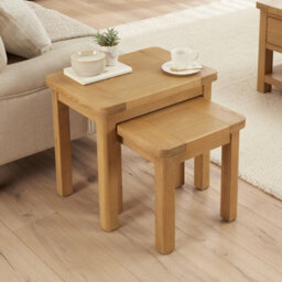 The Furniture Market Marbury Oak Nest Of 2 Side Tables - thumbnail 5