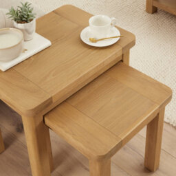 The Furniture Market Marbury Oak Nest Of 2 Side Tables - thumbnail 3
