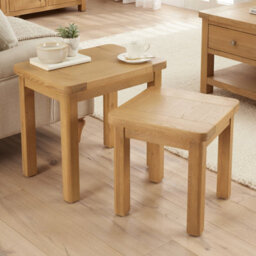The Furniture Market Marbury Oak Nest Of 2 Side Tables - thumbnail 4