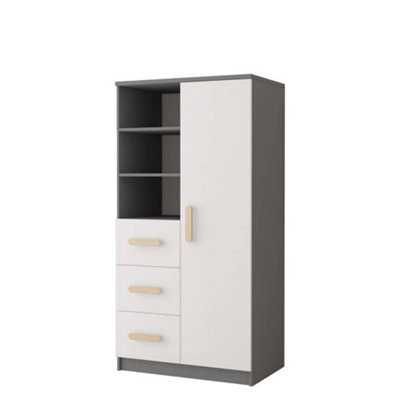 Arte Natural Grey And White Sideboard H1600mm W800mm D400mm - Oak Sonoma Handles For Warm Interiors - image 1