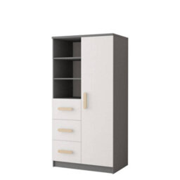 Arte Natural Grey And White Sideboard H1600mm W800mm D400mm - Oak Sonoma Handles For Warm Interiors - thumbnail 1