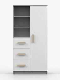Arte Natural Grey And White Sideboard H1600mm W800mm D400mm - Oak Sonoma Handles For Warm Interiors - thumbnail 2