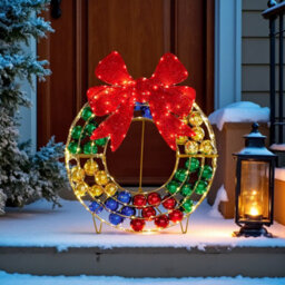Light Up Christmas Bauble Wreath Decoration - thumbnail 2