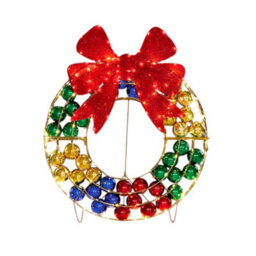 Light Up Christmas Bauble Wreath Decoration - thumbnail 3