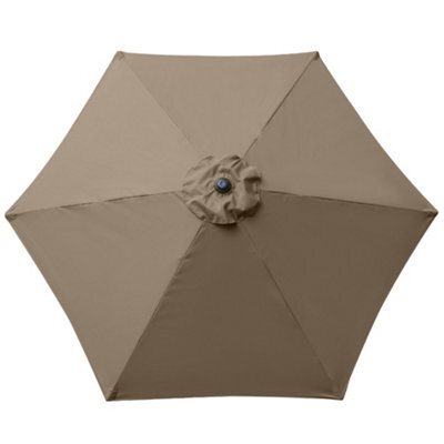 Sundaze Taupe Replacement Parasol Fabric Garden Umbrella Canopy Cover For 2.5M 6 Arm Parasols - image 1