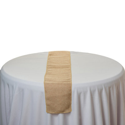 Neel Blue Hessian Table Runner, Plain Natural Jute Fabric Runner - 11X108 Inch - image 1