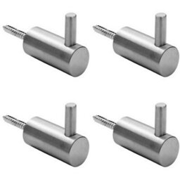 4X Coat Hook With Concealed Fixing 35mm Projection Satin Stainless Steel - thumbnail 1