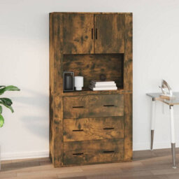 Walplus Wall Cabinet Smoked Oak 80X33X80 Cm Engineered Wood - thumbnail 7