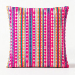 Neon Stripes Jumbo Cushion Cover 60X60Cm Handmade Cotton Cover - thumbnail 3