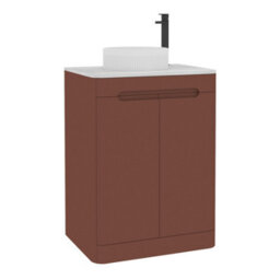 Royal Bathrooms Venice 600mm Terracotta Clay Freestanding Bathroom Countertop Vanity Unit 2 Door With Round Basin - thumbnail 7