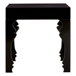 Orsina High Gloss Black Sie Table, Black Wood Side Table, Wooden Bedside Table, Contemporary Natural Wood Side Table