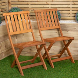 Samuel Alexander Outdoor 4 Person Folding Rectangular Wooden Garden Dining Table Chairs Cream Parasol And Base Set - thumbnail 5
