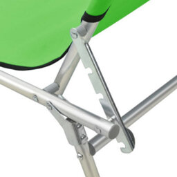 Berkfield Folding Sun Lounger With Canopy Green Aluminium - thumbnail 8