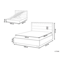 Beliani Ottoman Bed Velvet Rouen 180 X 200 Cm (Eu Super King) Dark Grey - thumbnail 3