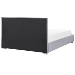 Beliani Ottoman Bed Velvet Rouen 180 X 200 Cm (Eu Super King) Dark Grey - thumbnail 8