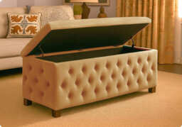 150Cm Wide Empire Ottoman Storage Box With Legs, Grey Velvet Chesterfield Upholstered Ottoman Footstool Coffee Table - thumbnail 6