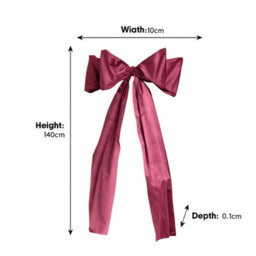 Melody Maison Extra Large Dark Red Velvet Christmas Bow - 70Cm X 140Cm - thumbnail 7