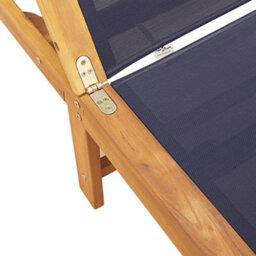 Berkfield Sun Lounger Blue Solid Wood Acacia And Textilene - thumbnail 7