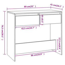 Berkfield Sturdy Console Table White 89X41X76.5 Cm Steel - thumbnail 8