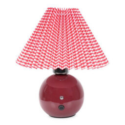Valuelights Burgundy Gingham Touch Button Rechargeable Table Lamp - thumbnail 2