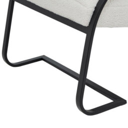 Wyld Haus Soft Cream Ribbed Bouclé Accent Chair With Black Metal Frame - thumbnail 6
