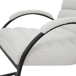 Wyld Haus Soft Cream Ribbed Bouclé Accent Chair With Black Metal Frame - thumbnail 5