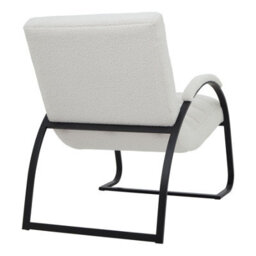 Wyld Haus Soft Cream Ribbed Bouclé Accent Chair With Black Metal Frame - thumbnail 3