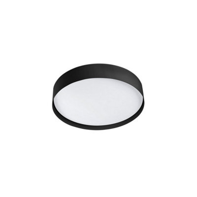 Luminosa Lighting Luminosa Vuk Led Matt Black Flush Ceiling Lamp Ip44 - image 1