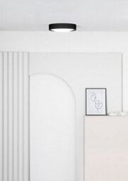 Luminosa Lighting Luminosa Vuk Led Matt Black Flush Ceiling Lamp Ip44 - thumbnail 2