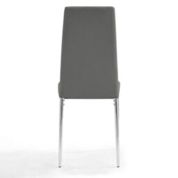 Home Detail Sona Faux Leather Dining Chair Set Of 6, Grey With Silver Legs - thumbnail 3