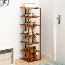 Slim 7 Tier Wood Shoe Rack Storage Organisers - thumbnail 3