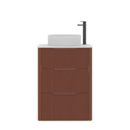 Royal Bathrooms Avenza 600mm Terracotta Clay Floor Standing Countertop Bathroom Vanity Unit 3 Drawer With Round Basin - thumbnail 6