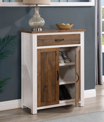 Baumhaus Splash Of White - Shoe Storage Cupboard With Drawer - image 1