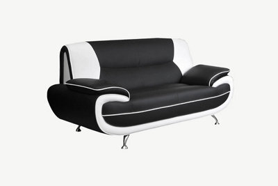 Luigi 2 Seater Sofa Faux Leather Black&white - image 1