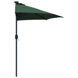 Berkfield Garden Parasol With Led Strip Lights Green Fabric - thumbnail 6