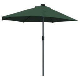 Berkfield Garden Parasol With Led Strip Lights Green Fabric - thumbnail 7