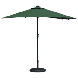 Berkfield Garden Parasol With Led Strip Lights Green Fabric - thumbnail 3