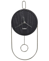 Wyld And Coco Novaliving Wall Clock Black Mdf And Metal 20 X 45 Cm Pendulum Minimalist Rectangular - thumbnail 1